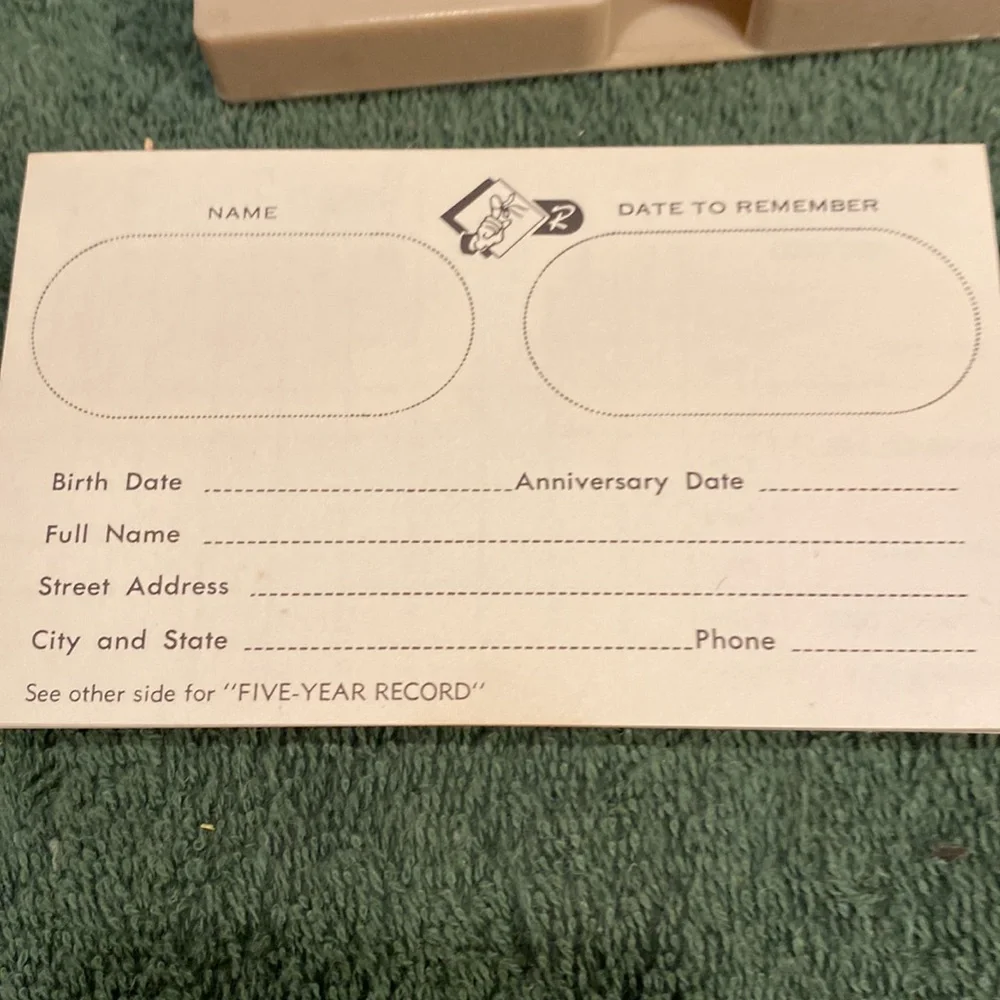 Vintage 1980s card rack – dates to remember